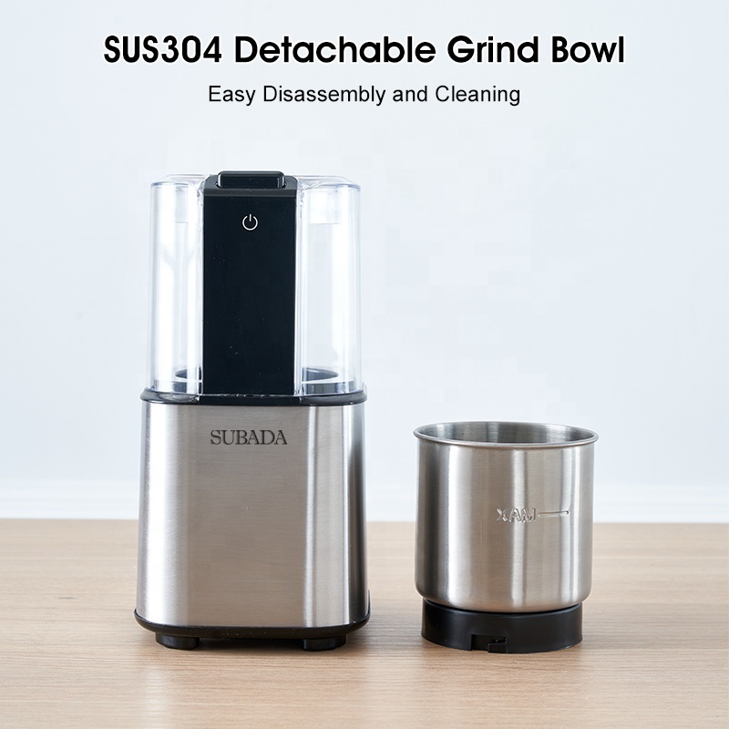 New household coffee bean grinder stainless steel portable Nut Grains and Dry spice Herbs grinder small automatic grinder