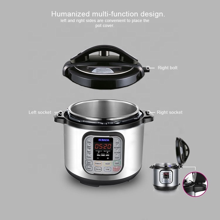 Multi-function 11 in 1 Programmable 6L Electric Pressure Cooker Non-Stick Inner Pot Rice Cooker Support OEM ODM Customize