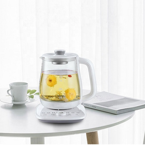 White Color Electric Tea Maker Machine 1.5L Glass Teapot Kettle and Household water heater With tea Filter