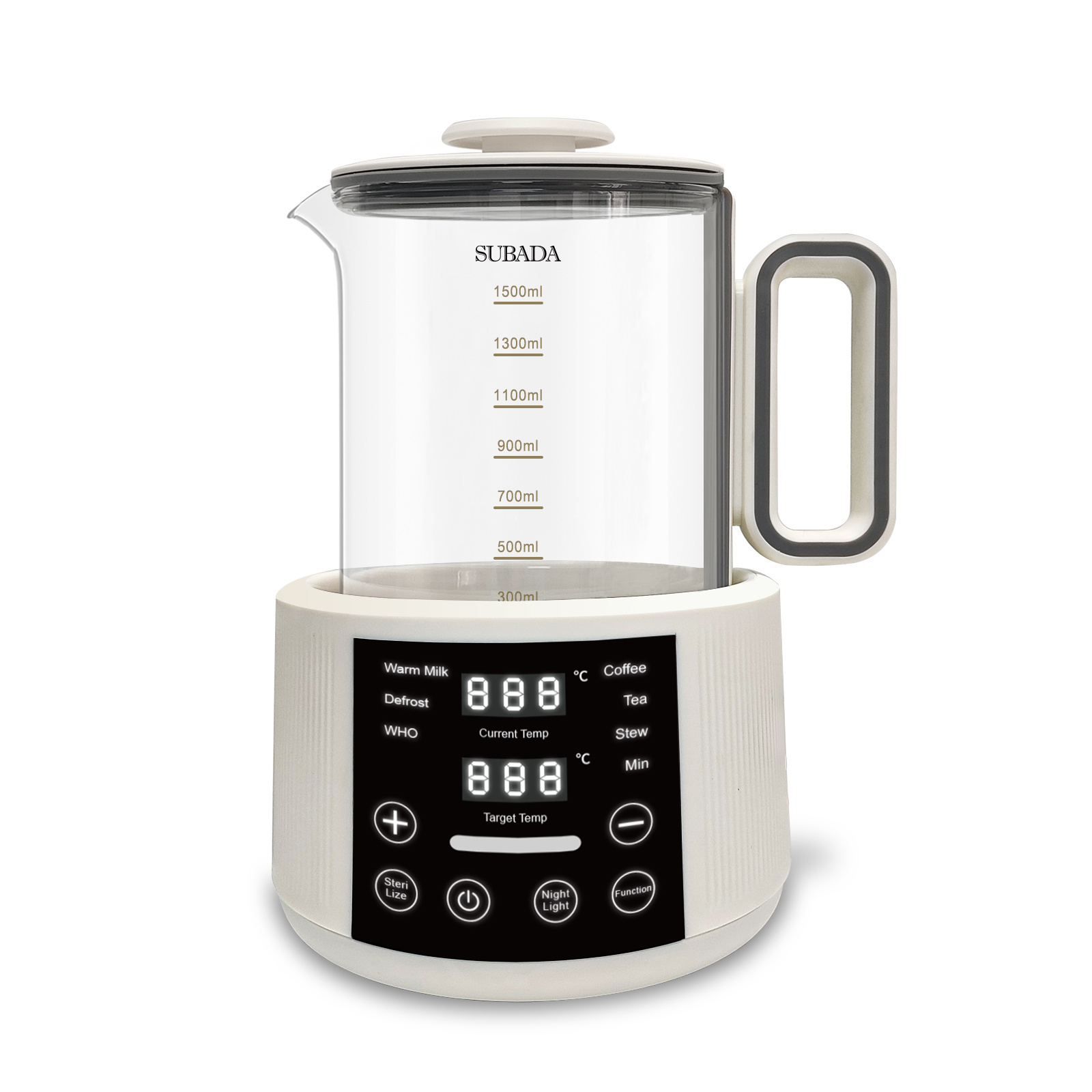 Quick cool-down Milk Boiler With Electric Glass Kettle adjust temperature and time for baby milk tea coffee boil water