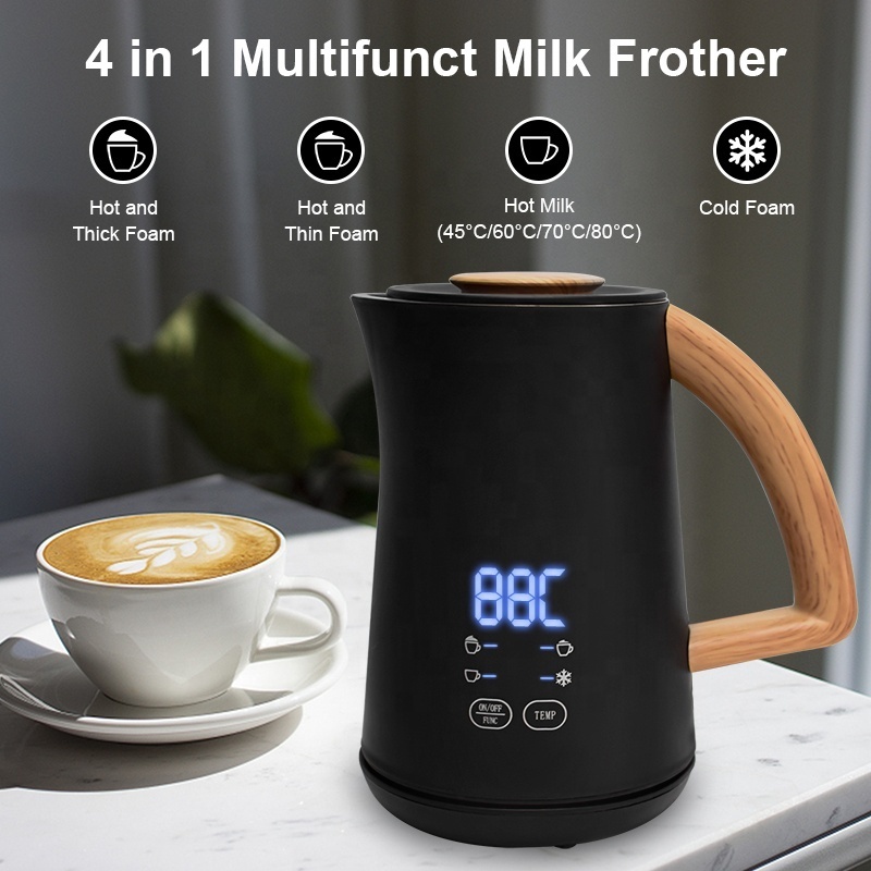 Home Use Milk Frother for Coffee with Latte Art Hot Chocolate Cappuccino Adjustable temperature milk Foam maker