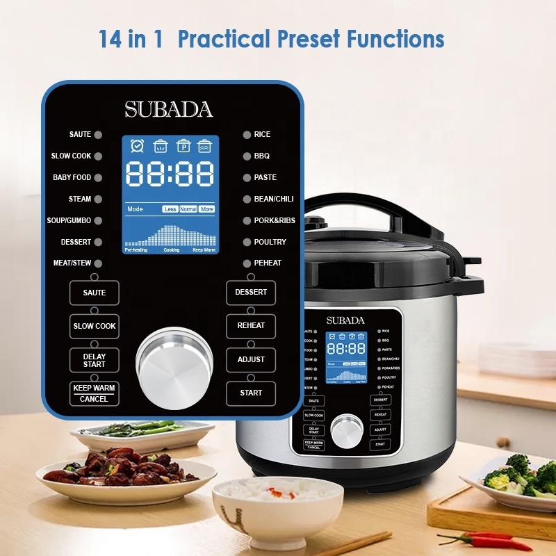 Multifunctional electric Pressure Cooker 6 Quart Programmable Household and commercial stainless steel rice cooker With CE CB