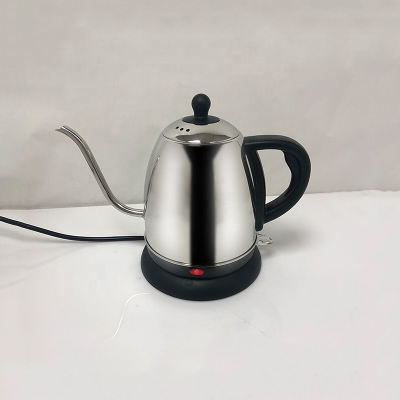 OEM 1L Small Capacity  Stainless Steel Coffee Kettle With thermometer Electric Heating 1500W Power Gooseneck Kettle