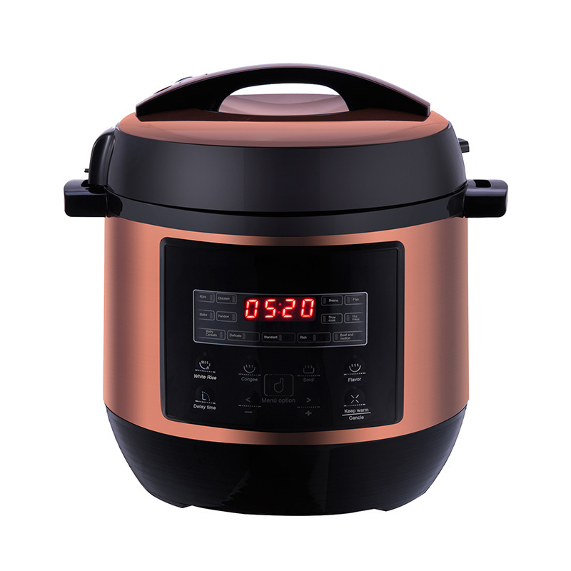 Stainless steel low MOQ  LED Display Electric Pressure Cooker 5L/6L fast cooking  Rice Cooker for curry finish bean pork