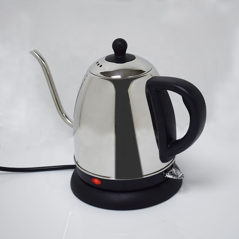 OEM 1L Small Capacity  Stainless Steel Coffee Kettle With thermometer Electric Heating 1500W Power Gooseneck Kettle