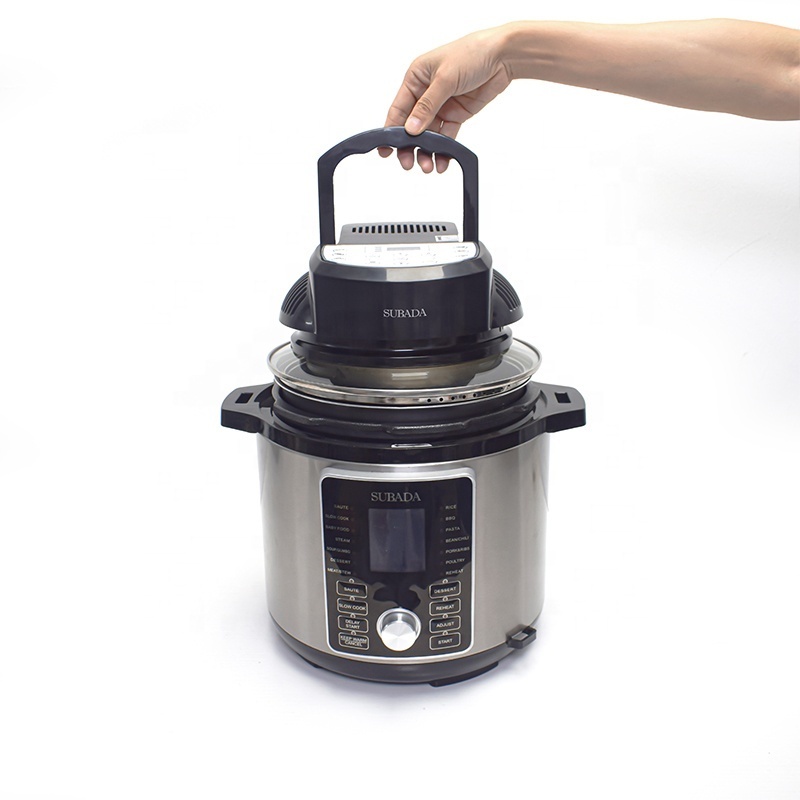 Wholesale Kitchen Appliance Electric Electronic Air Fryer Lid Pressure Cooker Suitable for 6L 8L 10L Stainless Steel Knob Fryer