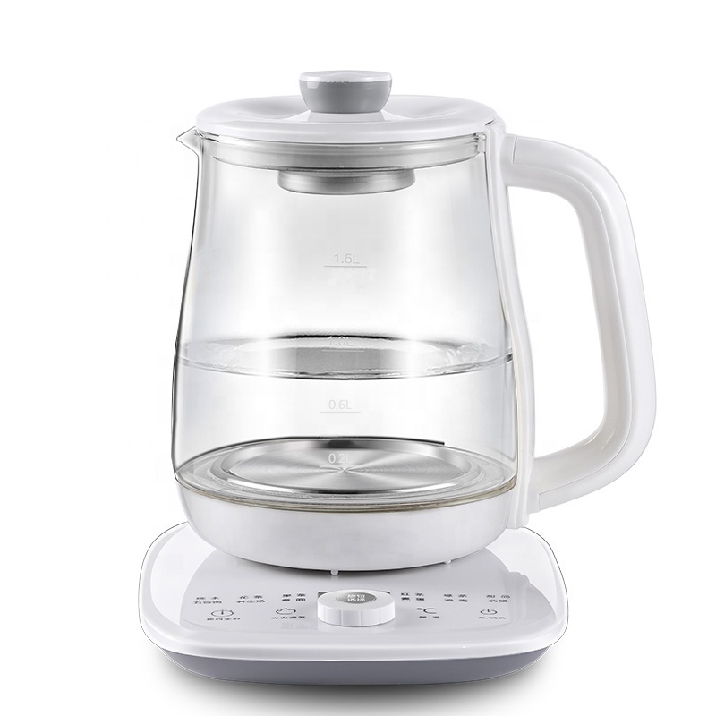 Multi-Use Electric Kettle High Borosilicate Glass Tea Maker and Programmable Control Panel Base kitchen appliances glass kettle