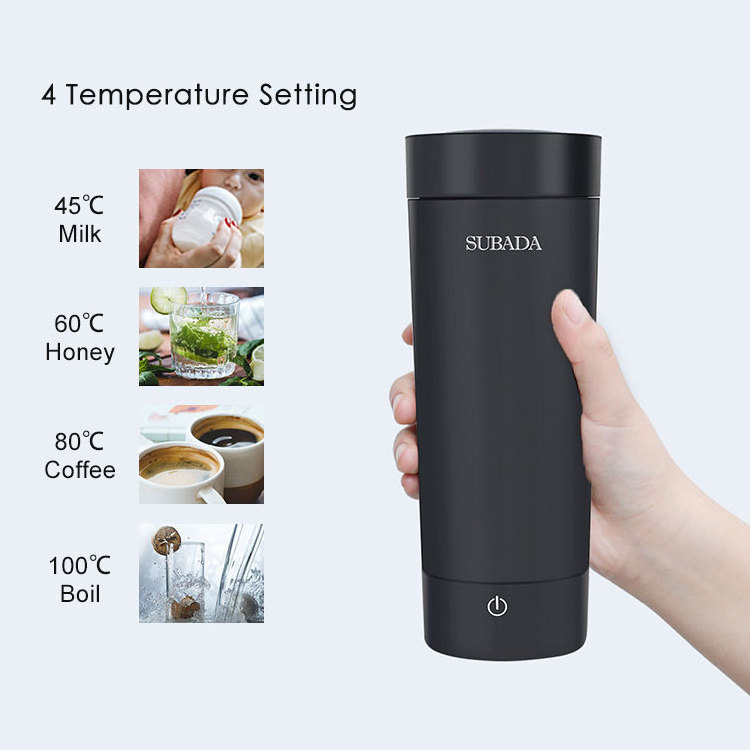 Temperature Control Travel Coffee Mug Electric heated Travel Mug Stainless Steel Tumbler Smart Heating Cup