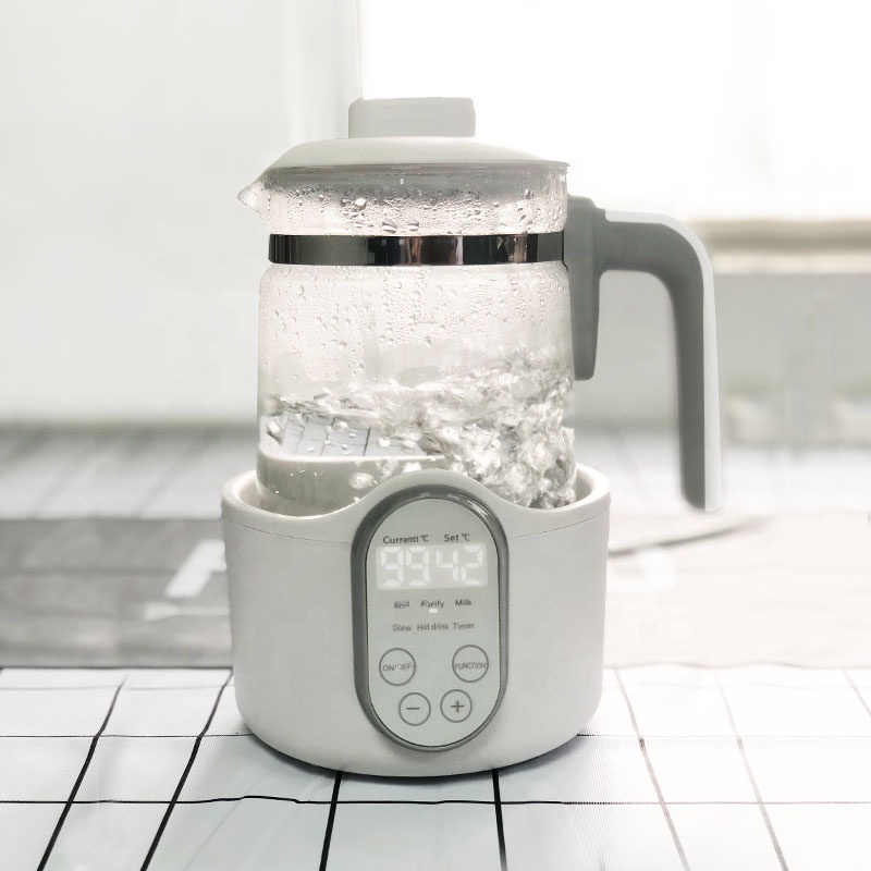 New Baby Water Kettle 1.2L Baby Formula Milk Warmer Multifunction Electric Glass Kettle for milk tea coffee with fan cooling  