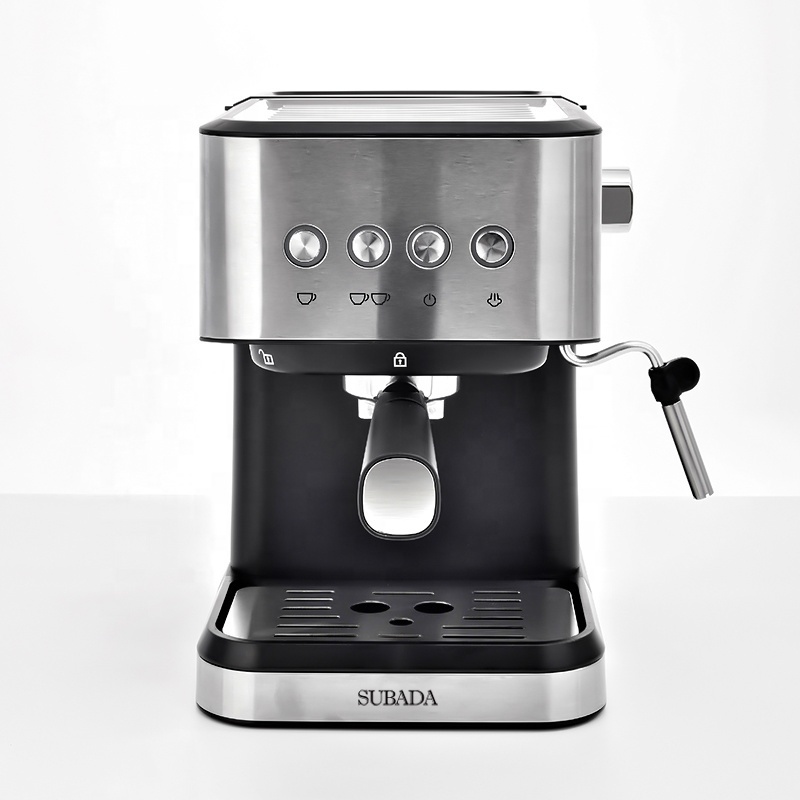 OEM household electric Espresso Coffee Machine Italy style Automatic Stainless Steel coffee maker 20 Bar 2 cup coffee machine