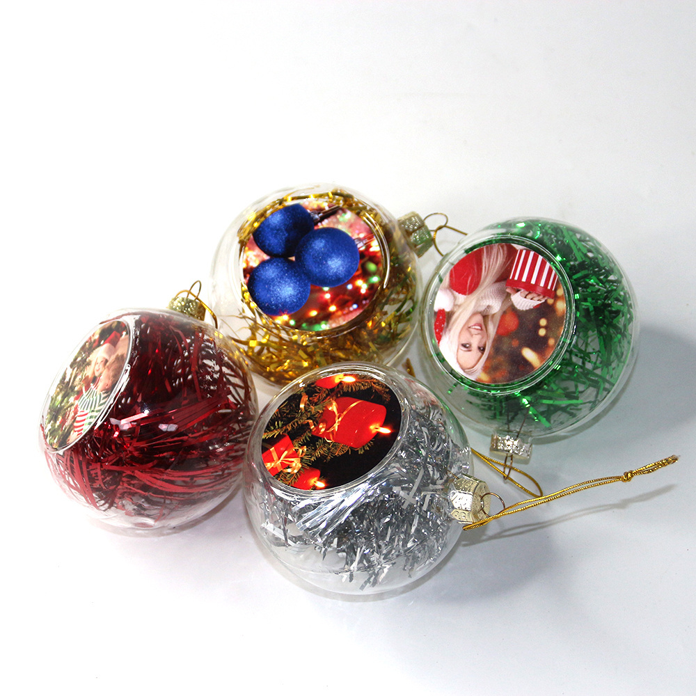 Subbank 2024 New 8mm Round Clear Christmas Glass Ball,Sublimation Blanks Christmas Ornaments