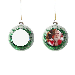 Subbank 2024 New 8mm Round Clear Christmas Glass Ball,Sublimation Blanks Christmas Ornaments