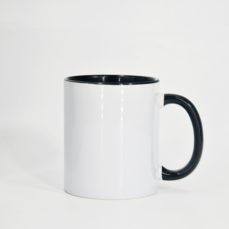 Us Warehouse custom logo two color Personalized 11oz Sublimation Blank Porcelain Color Inside Mug Cup