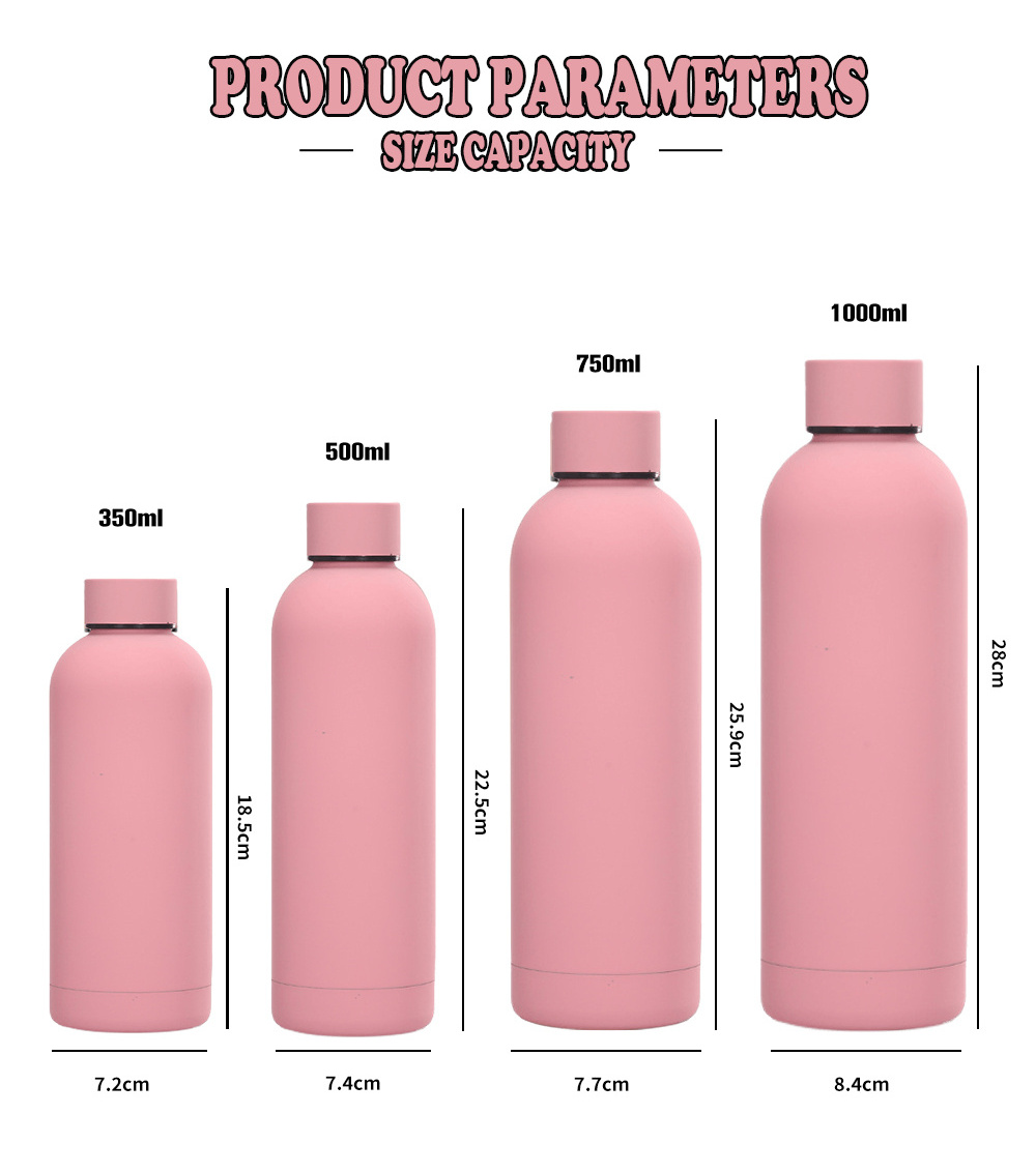 USA Warehouse Custom Logo Double Wall Vacuum Insulated Bottles 500ml 750ML Small Mouth Stainless Steel Water Bottle