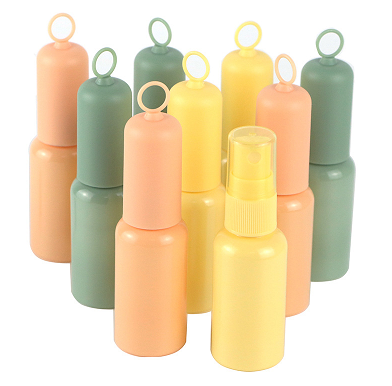 30ml Portable Perfume Sprayer Hand Sanitizer Spray Bottle with Special Cap Plastic with Keychain and Tie