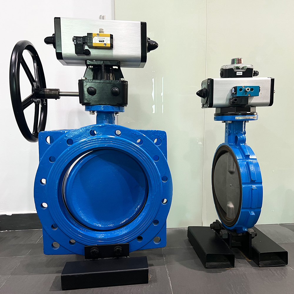 Spring Returned Wafer Pneumatic Butterfly Valve Air Actuated Butterfly Valve EPDM Seat