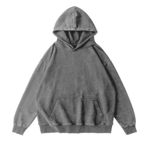 Streetwear hoodies cotton french Terry acid vintage cut and sew hoodies custom oversized graphic stone wash distressed hoodies