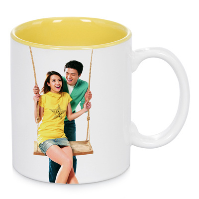 Ceramic Mugs Coffee Color 11Oz Cup Custom With White For Blank Spoon Handle Cups Coated Colorful Inner Sublimation Two Tone Mug