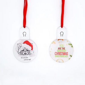 Subli-forward  Personalized Acrylic Christmas Tree Ornaments with RGB LED light Blanks Sublimation Christmas Ornaments