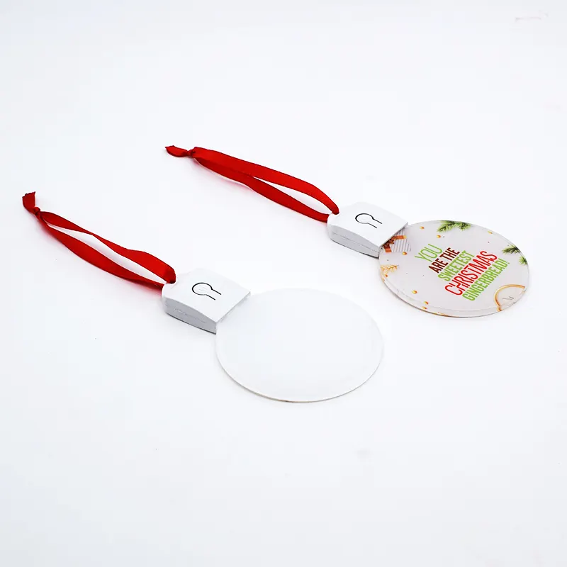 Subli-forward  Personalized Acrylic Christmas Tree Ornaments with RGB LED light Blanks Sublimation Christmas Ornaments