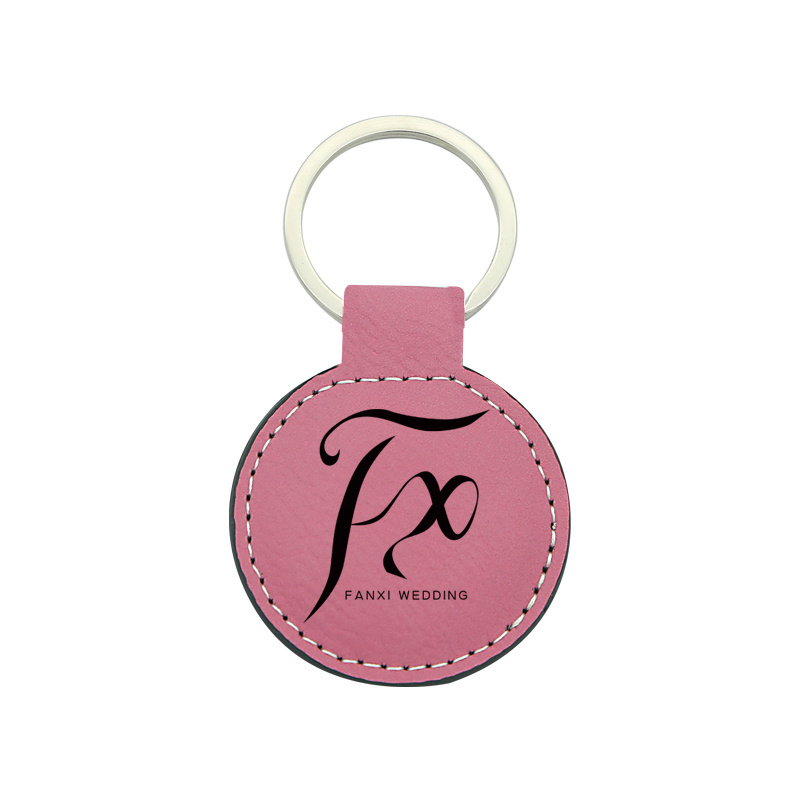 high quality  PU Leather  engravable blanks key chain personalized laser  leather keychains--MOQ-100pcs per color