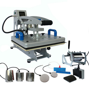 Colorking combo heat press t shirts mug beer glass printing heat transfer machine with semi-auto thermo press machine