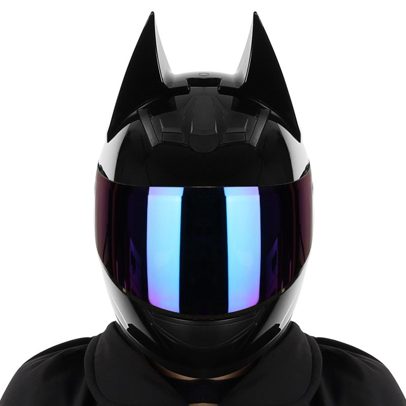 SUBO new model Full Face Motorcycle Street Helmet Women And Man Cute bat man With Ears Cute Cat Riding safety Helmet