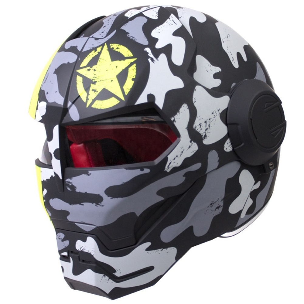 SUBO Latest Cool design skull viking graffito style ABS material cycling light motocross motorcycle helmet