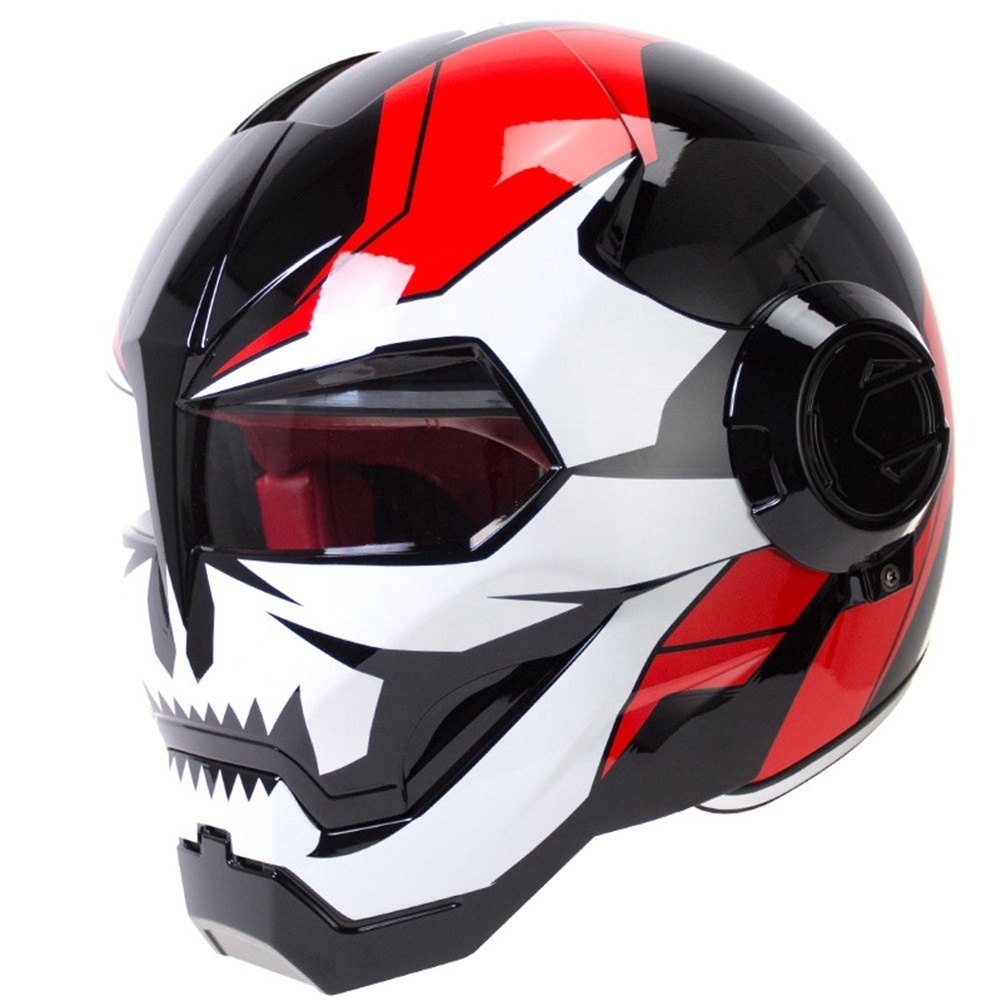 SUBO Latest Cool design skull viking graffito style ABS material cycling light motocross motorcycle helmet