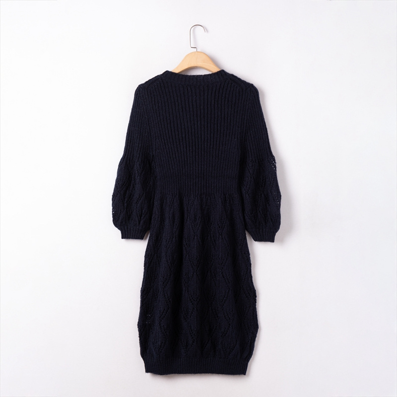 Wholesale custom casual fashion dress crochet hollow long merino wool knitted women's sweaters