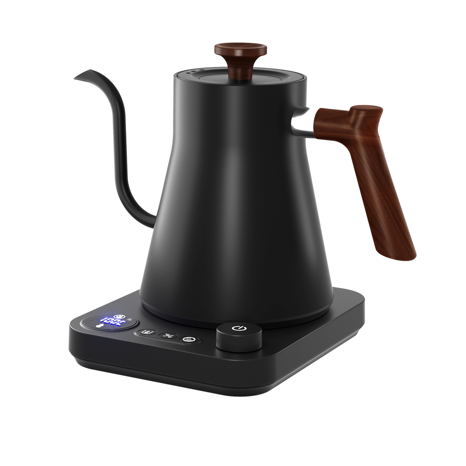 304 Stainless Steel 0.9L 1200W  Black Digital Smart Pour Over Coffee Tea 360 Degree Rotational Base Electric Gooseneck Kettle