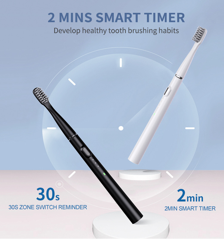 OEM Adult Slim Waterproof Automatic Sonic Mini Travel Vibrating Cheap Rechargeable Electric Toothbrush for Travel