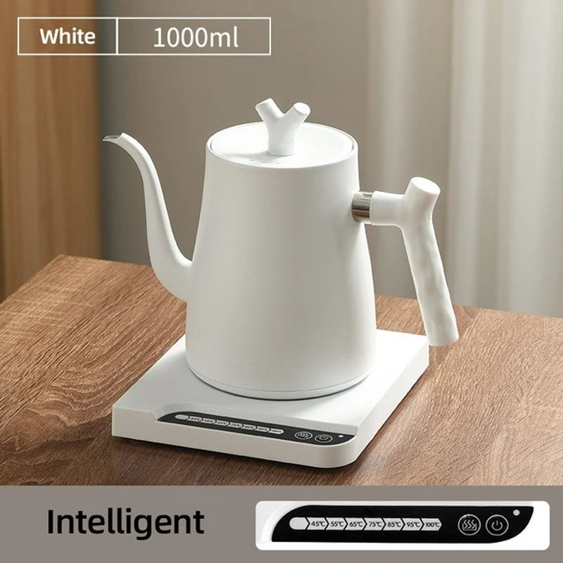 1000W  Hand Brewing Coffee Pot Teapot 1.0L Slender Mouth Pot Kettle Temperature Control Water Jug Gooseneck Electric Kettle