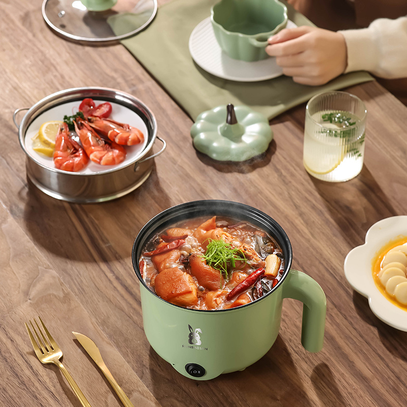 Multi-functional 1.8 Liter Multi Color Portable Pot with Handle Mini Rice Cooker Electric Cooking Pot