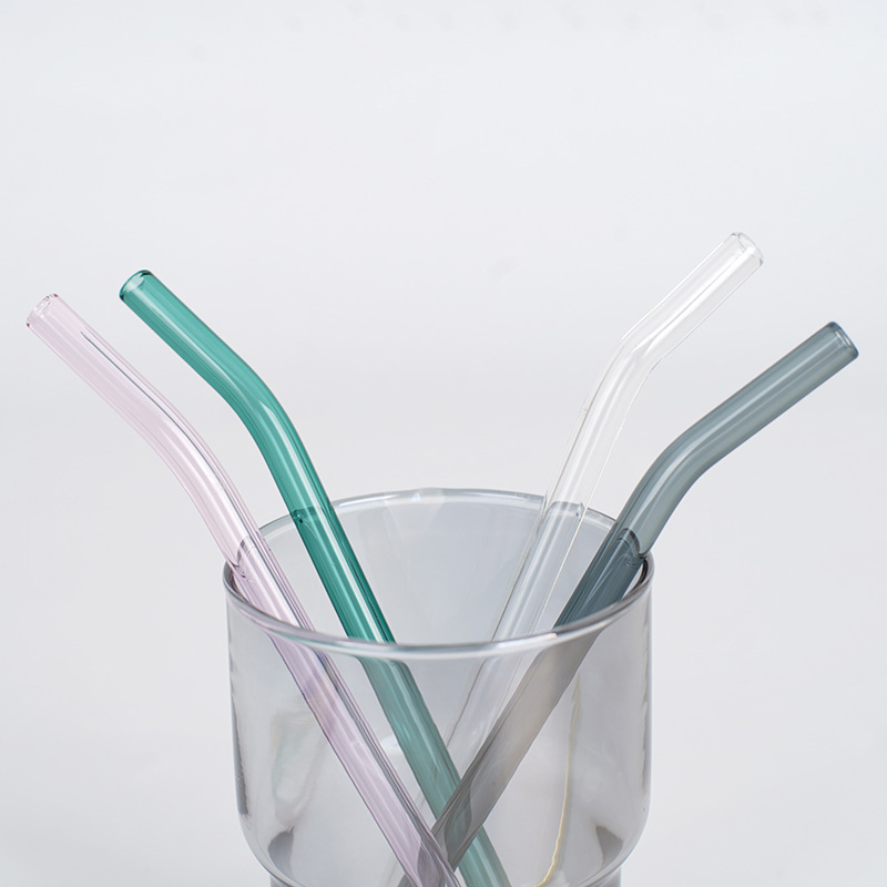 Hot Sell Customized Colorful Straw Reusable Stainless Steel Drinking Straws Set Anti Wrinkle Glass Straw