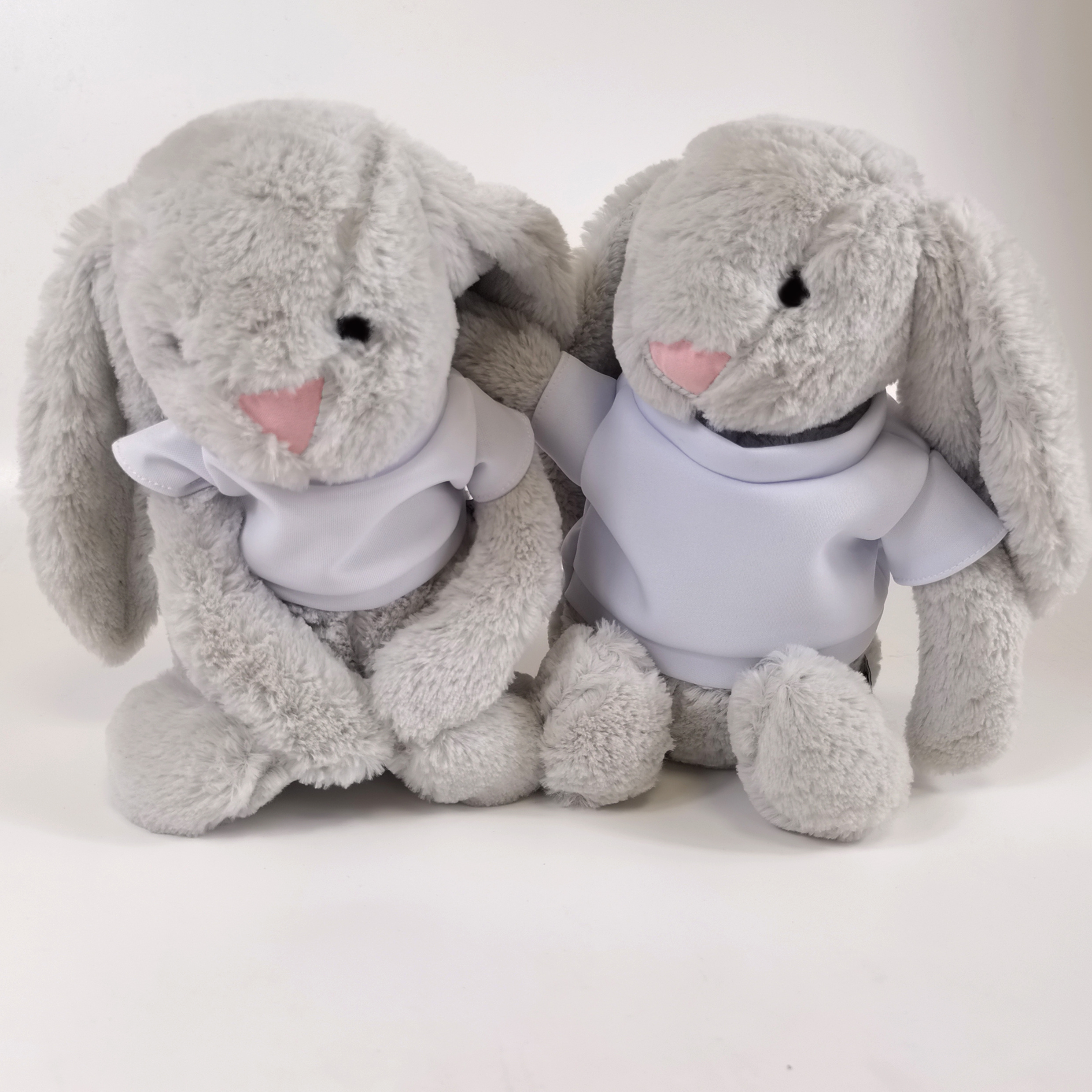 Sublimation blank cute Plush Bunny rabbit toy with Clothes tee T shirts Diy Photo Printable Shirt toy doll for Valentines Day