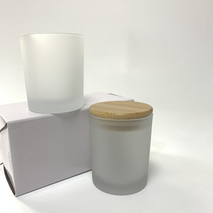 6oz 10oz candle holder blank sublimation clear frosted glass sublimation blank candle jar and white box for customized gifts