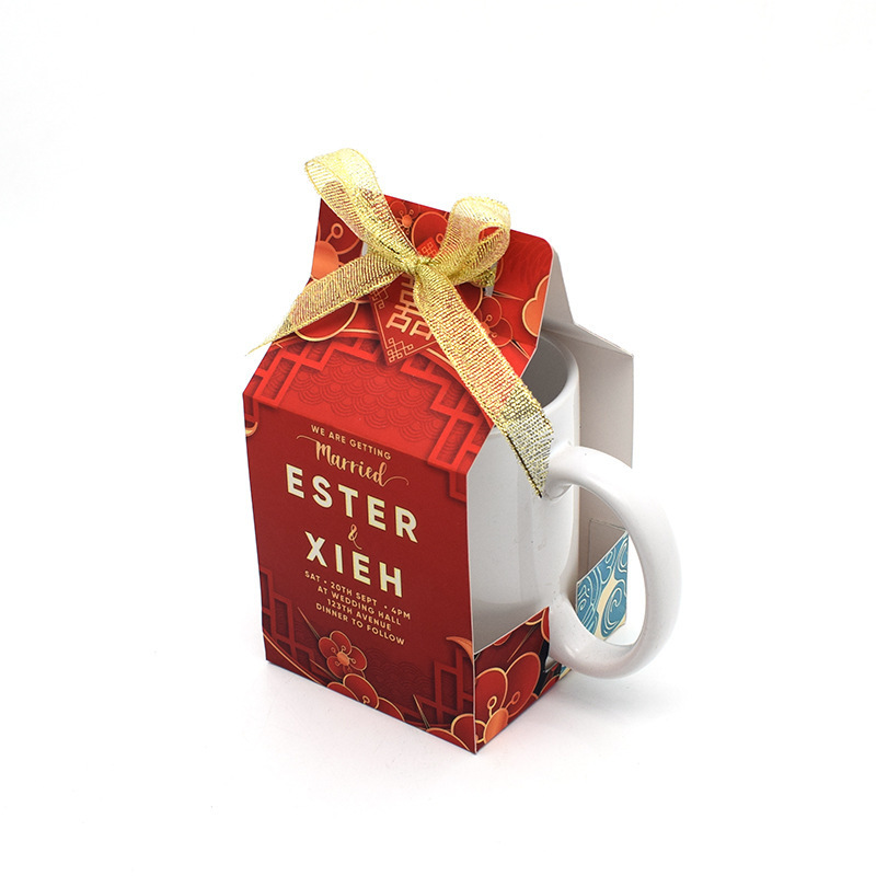 Wholesale Personalized sublimation mugs gift boxes Packing Cardboard Gift Folding Boxes gift bags for small business