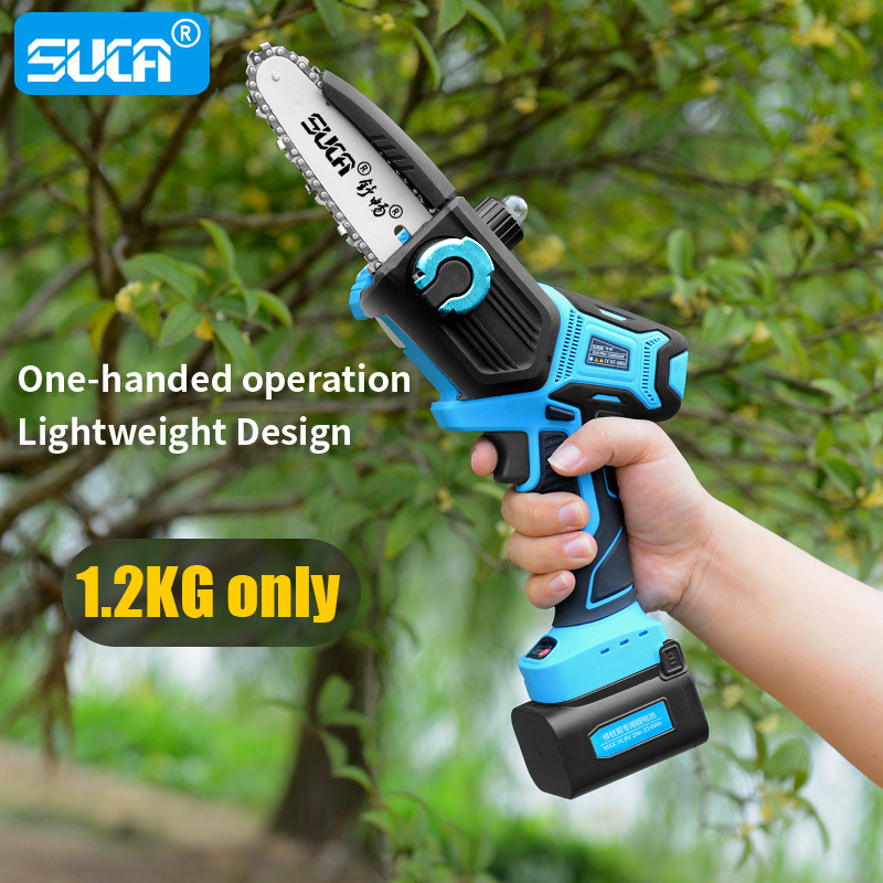 SUCA electric chainsaw battery powered pruning pole saw mini cordless chain saw