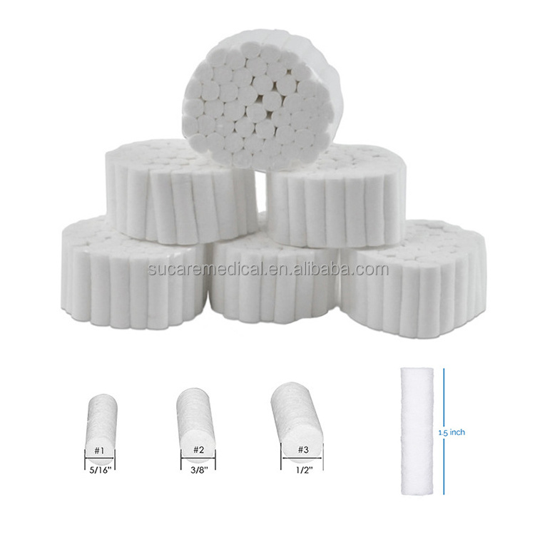 No. 2 Braided dental cotton roll 10*38mm non sterile package