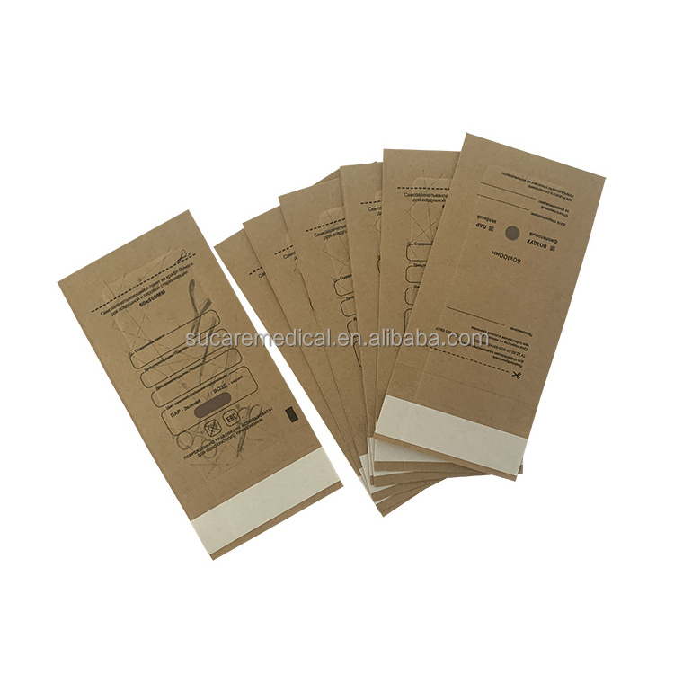 Multiple Sizes Kraft Paper Self Sealing Dry Heat Sterilization Pouches 100pcs/pack