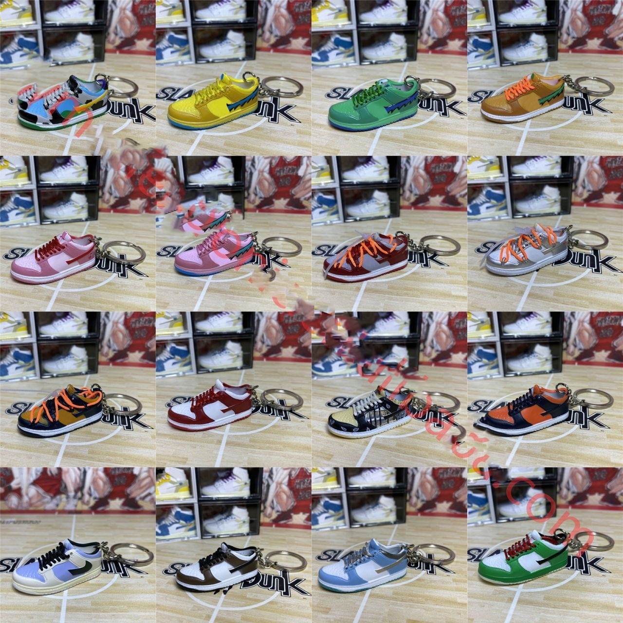 2022 99 styles Wholesale 3D Mini Sneakers AJ  shoe Keychain Model cute keychains with box