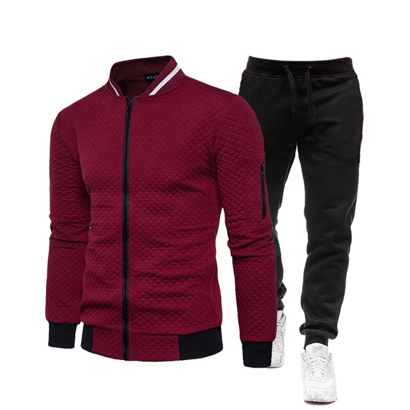 Wholesale Winter Thicken Fitted Sweatsuit 2 Pcs Set Custom Logo Men Sport Jogging Suits Plain Tech Fleece Sportswear Tracksuit