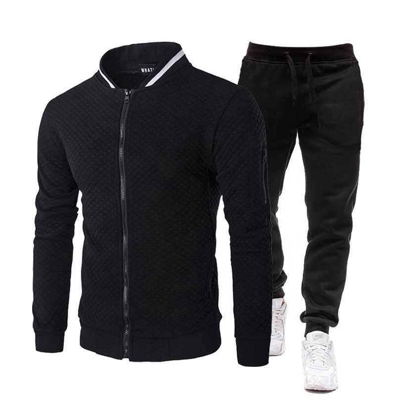 Wholesale Winter Thicken Fitted Sweatsuit 2 Pcs Set Custom Logo Men Sport Jogging Suits Plain Tech Fleece Sportswear Tracksuit