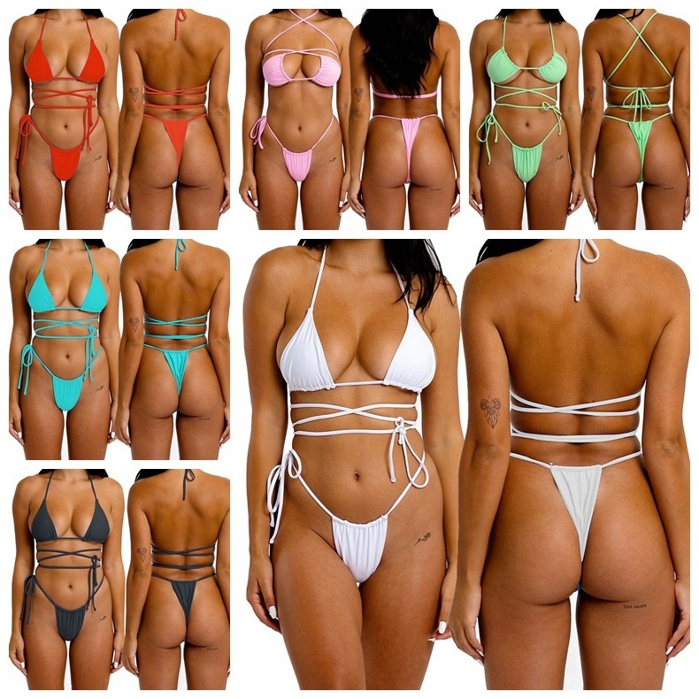 New Sexy Bikini 2022 Solid Swimsuit Women Swimwear Push Up Bikini Set Brazilian Bathing Suit Summer Beach Wear Swimming Suit