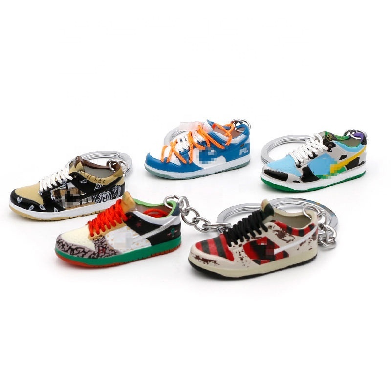 Mini Sneakers 3D AJ sb dunk ow shoe Keychain Model cute keychains with box key chain Wholesale Holiday gifts