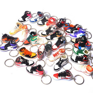 2022 99 styles Wholesale 3D Mini Sneakers AJ  shoe Keychain Model cute keychains with box