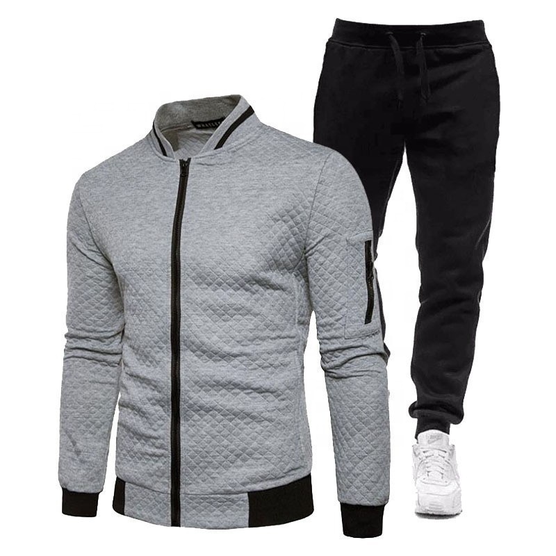 Wholesale Winter Thicken Fitted Sweatsuit 2 Pcs Set Custom Logo Men Sport Jogging Suits Plain Tech Fleece Sportswear Tracksuit