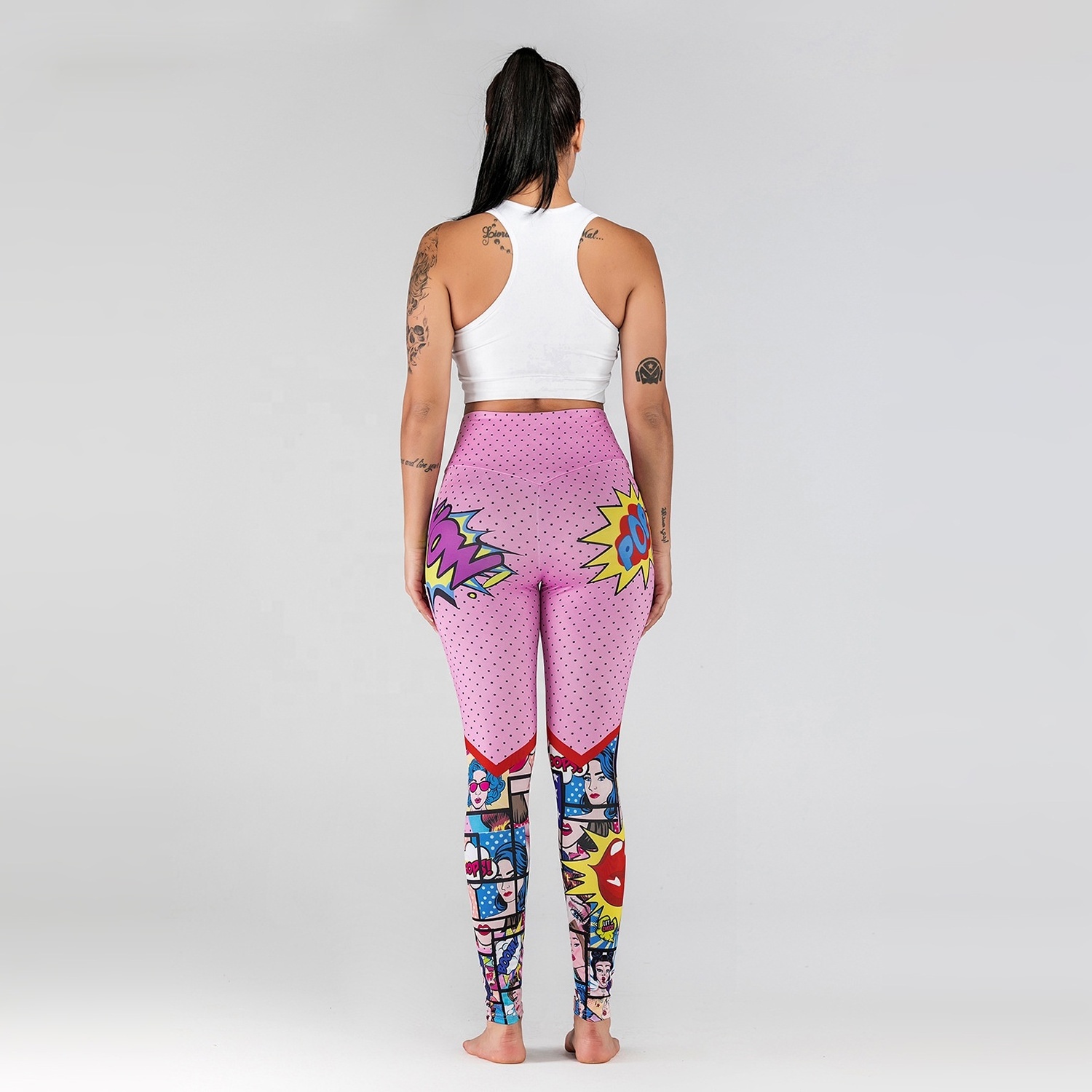 2022  Wholesale 3D Print Cartoon Yoga Leggings Pants Sports Women Fitness Sexy Custom Design Gym Workout Women Leggings