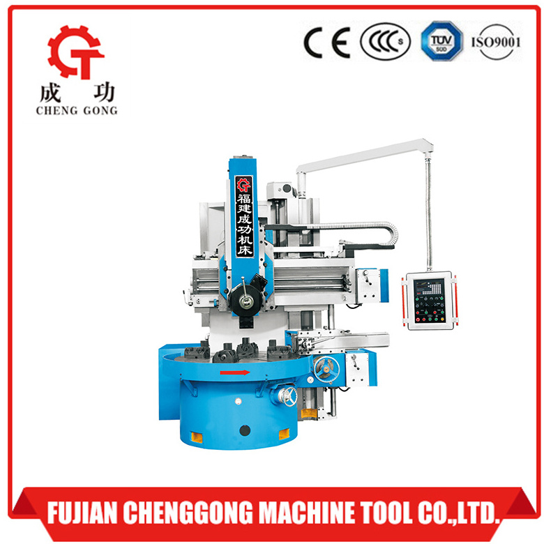 certified ISO9001 export single column vertical lathe with PLC control made in China